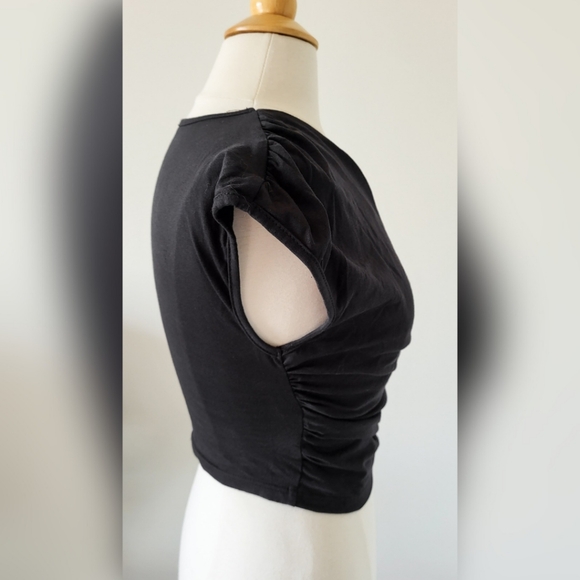Wrap black crop top MEDIUM - Picture 3 of 4